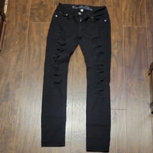Vanilla Star Black Skinny Ripped Jeans